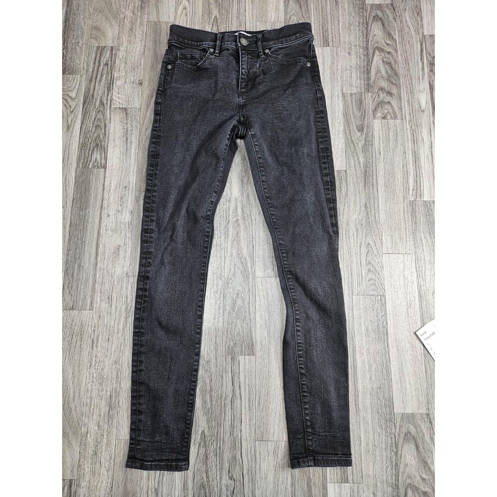 (3/$35) LOFT Jeans Womens 2 / 26 Charcoal Black Gray Skinny Denim Slim Pockets